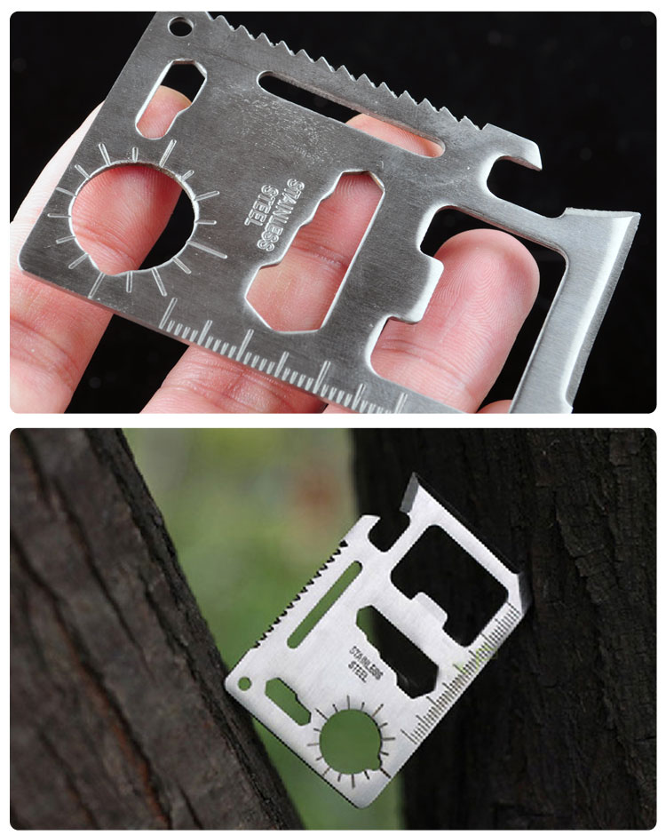 Woo Honest Card Knife Outdoor Lifesaving Knife Beer Bottle Opener Ruler Screwdriver Universal Cutter