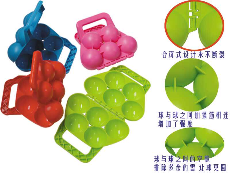 Make snowball model multi-ball clips Once molded 5 ball plastic clips Egg Box with Snowshot Snowball Smiley Face Clip