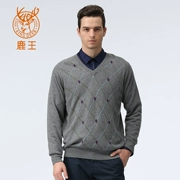 Luwang hàng đầu cửa hàng tinh khiết cashmere nam V-cổ áo len cashmere 101411122 - Áo len Cashmere