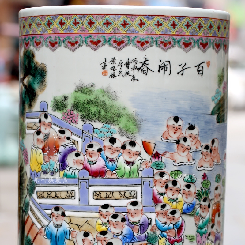 Jingdezhen ceramics hand - made pastel lad gourd vases in the spring of the ancient philosophers make big vase quiver decorated furnishing articles
