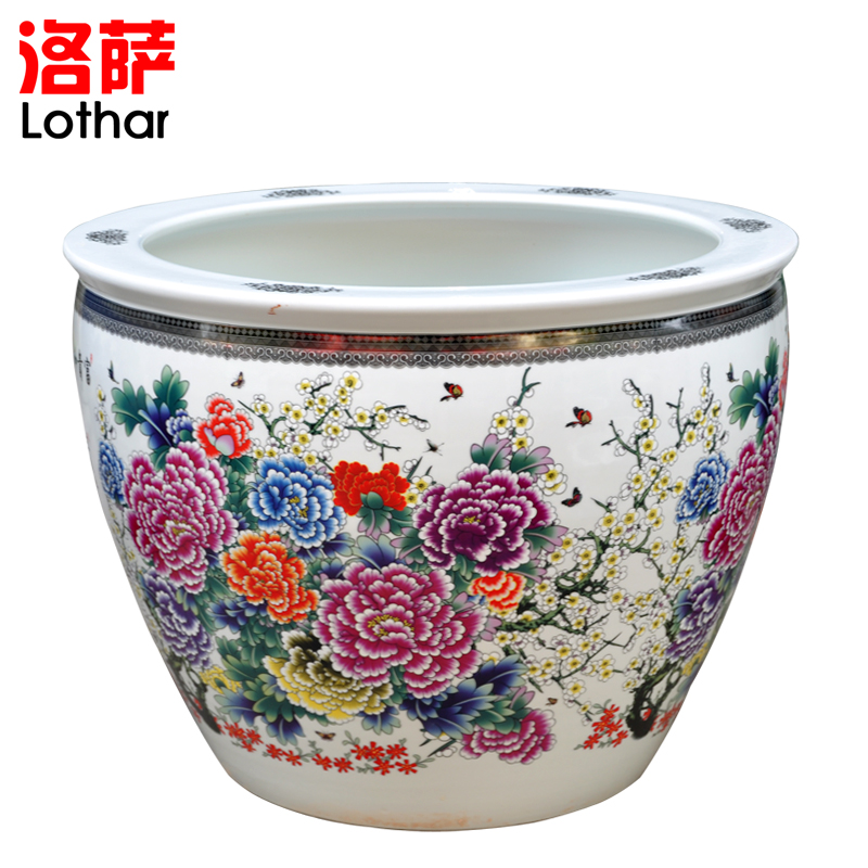Lothar jingdezhen ceramic aquarium aquarium lotus lotus goldfish turtle son home courtyard is put cylinder
