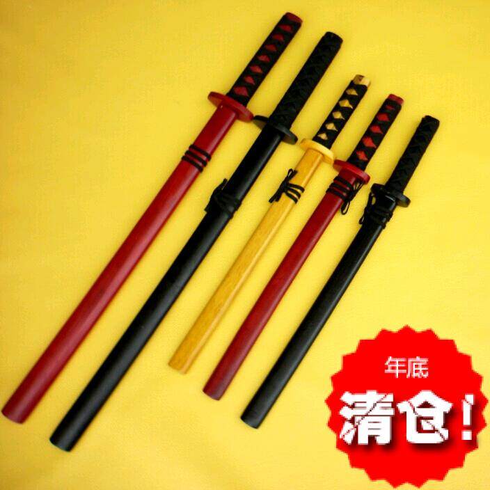 Wood Knife Wood Sword Colorful Carving Dragon Wood Knife Full Wooden Martial Arts Children Practice Special Road Toys Unopened Blades