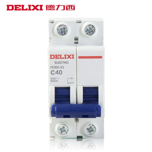 德力西 Small Circuit выключатель Домохозяйный воздушный переключатель HDBE 2P 32A Двойной пункт 63A пустое короткое короткометражное