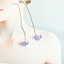 Flower Juku Meritocracy s925 Pure Silver Bell Orchid Ear Line Female Anti-Allergy Lady Fairy is full face and thin