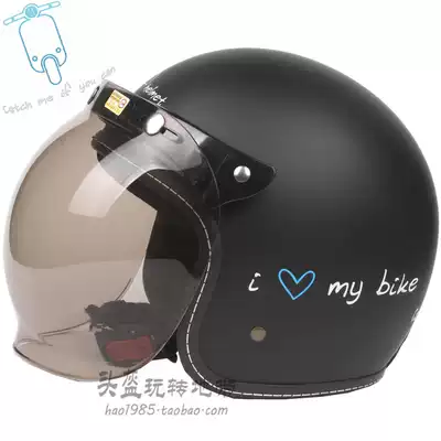 Taiwan EVO motorcycle 2 matte black Harley retro electric motorcycle helmet men and women sunscreen ultraviolet autumn and winter