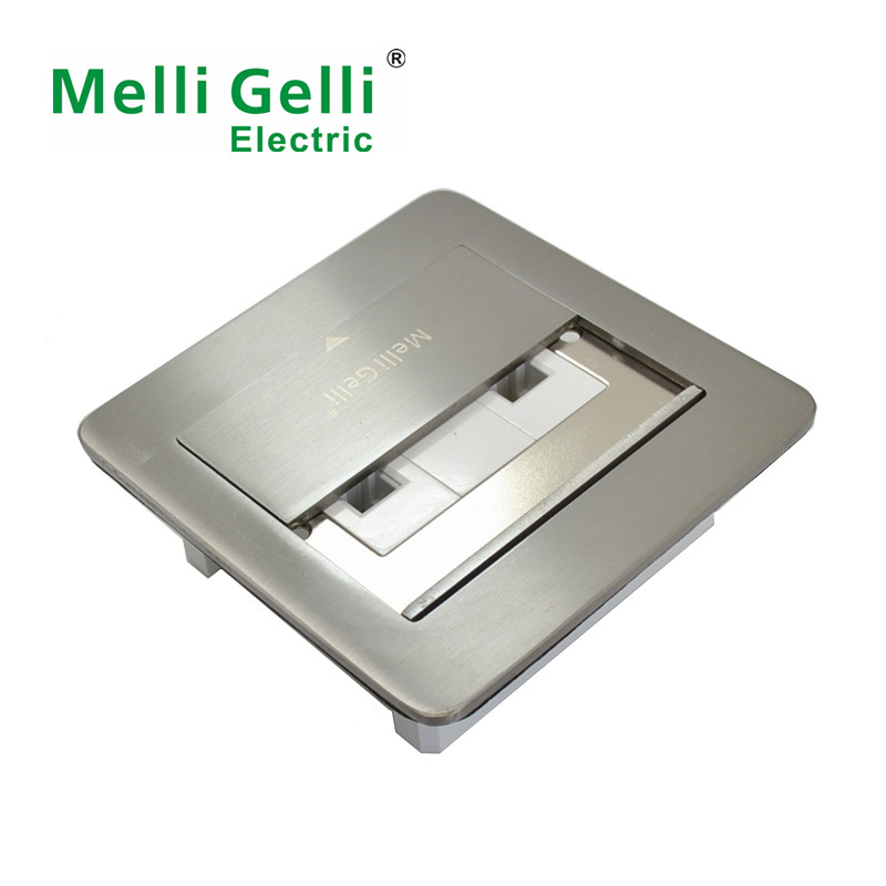 MelliGelli Meilan Rilan Ground Socket Stainless Steel Double Door Floor Ground Phone Computer Network Ground Socket