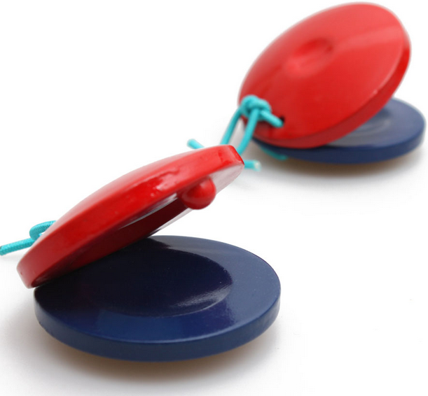 Wood Red Blue Resounding Board Round Dance Board Afternoon Board Orf Percussion Instrument Children Early Teaching Aids