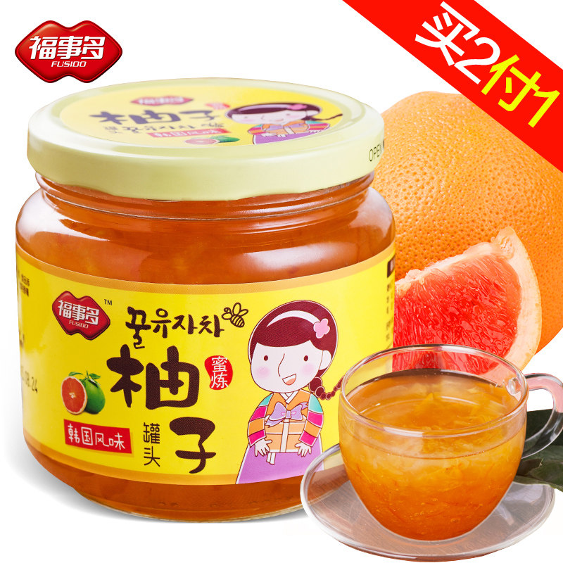 【天猫超市】福事多蜂蜜柚子茶600g 韩国风味水果茶蜜炼酱冲饮品