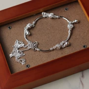 Mu Yi handmade bạc 99 sterling bạc vòng đeo tay vòng chân bướm rung gió handmade dân tộc có thể được tùy chỉnh chiều dài cặp đôi mô hình