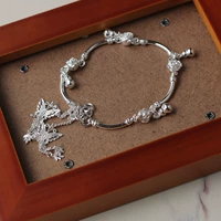 Mu Yi handmade bạc 99 sterling bạc vòng đeo tay vòng chân bướm rung gió handmade dân tộc có thể được tùy chỉnh chiều dài cặp đôi mô hình lắc chân nữ handmade