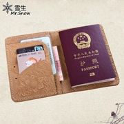 Snow Life Handmade Passport Bag Đa chức năng Lưu trữ du lịch ID Túi Da Người giữ vé Hộ chiếu Da