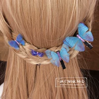 Hướng dẫn sử dụng kẹp tóc Sen nữ crepe rừng mô phỏng bướm cá miệng clip tóc tiara phụ kiện tóc hoa đầu - Phụ kiện tóc phụ kiện tóc