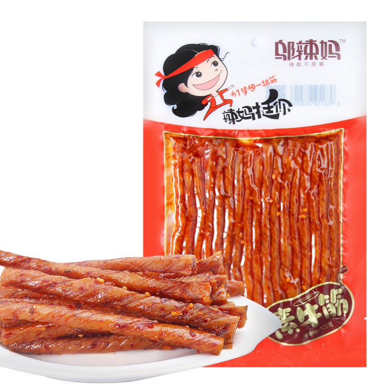 【天猫超市】邬辣妈 素牛筋120g/袋 辣香 豆条零食 辣条 小吃