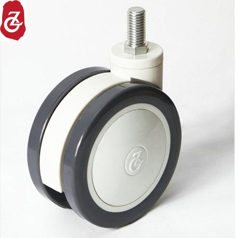 Popular baby crown caster 4 inch mute double-piece universal wheel nurse cart anesthesia cart ward cabinet wheel