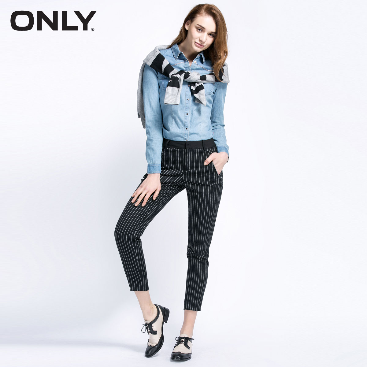 ONLY春装针织宽腰头哈伦裤休闲裤裤子女|115150014