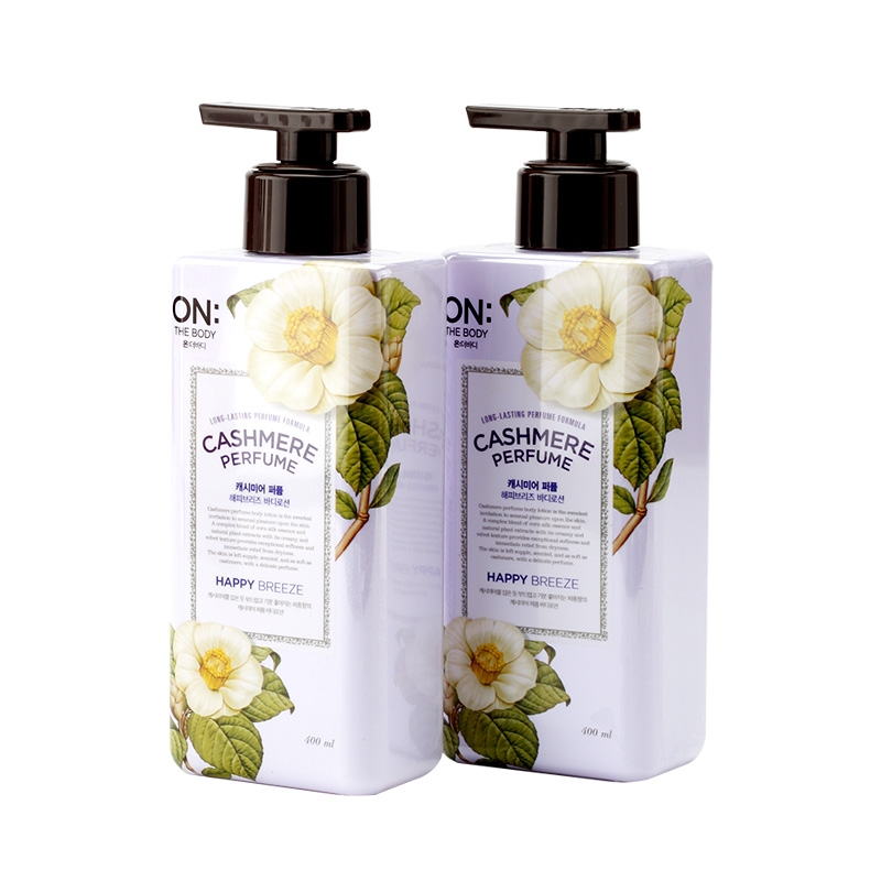 韩国LG直营正品  ON THE BODY柔滑香水身体乳快乐微风 400ml*2