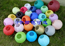 Festive round colored lantern wedding decoration paper lampshade childrens painting paper lantern DIY folding handmade lantern