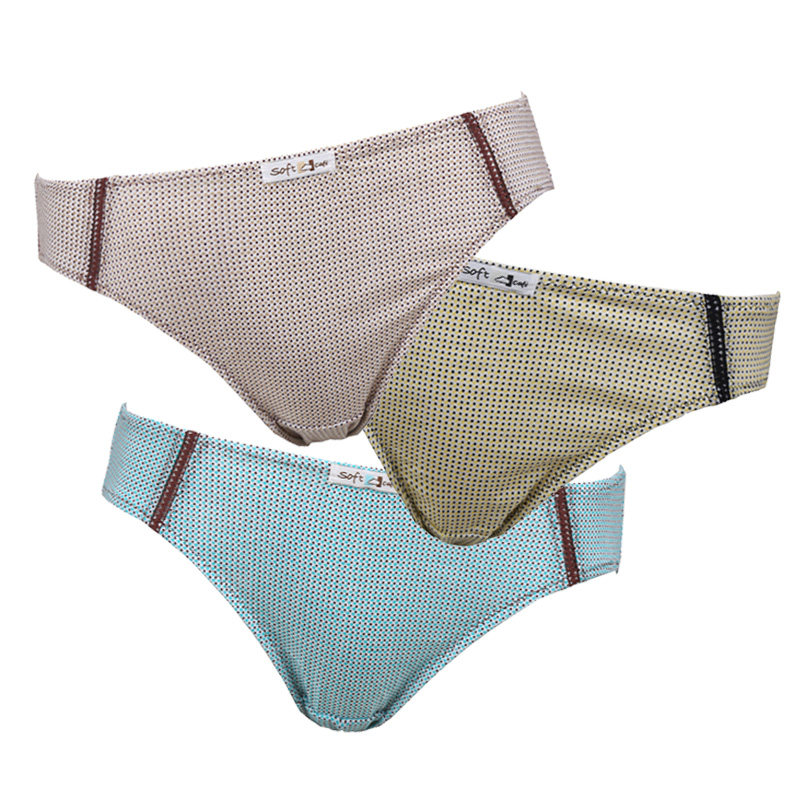 South Korean lady printed Jane about regular panties female section Hip Breathable Mid-Waist Triangle Pants Three Gift Boxes Dress