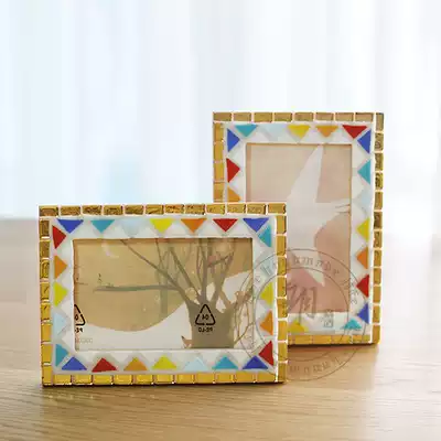 Yuesen live small colorful flag Gold) original handmade photo frame Photo Wall gift decoration decoration photography props