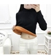 Mùa thu và mùa đông nửa cổ cao ấm áp áo sơ mi ngắn đoạn đầu Slim áo dài tay rộng cộng với áo len dày nhung quần áo nữ hàng hiệu Áo / áo thun