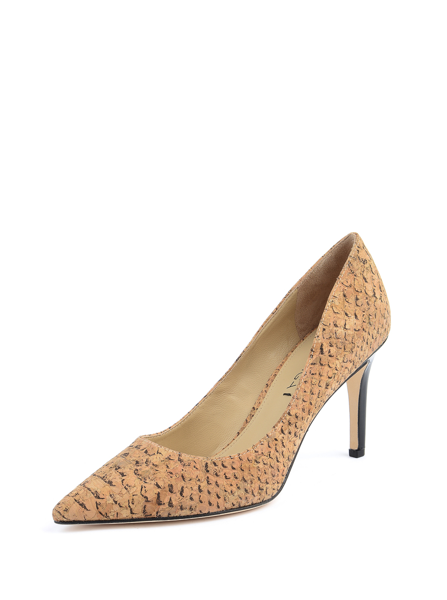 Via Spiga|驼色蛇纹尖头细高跟鞋
