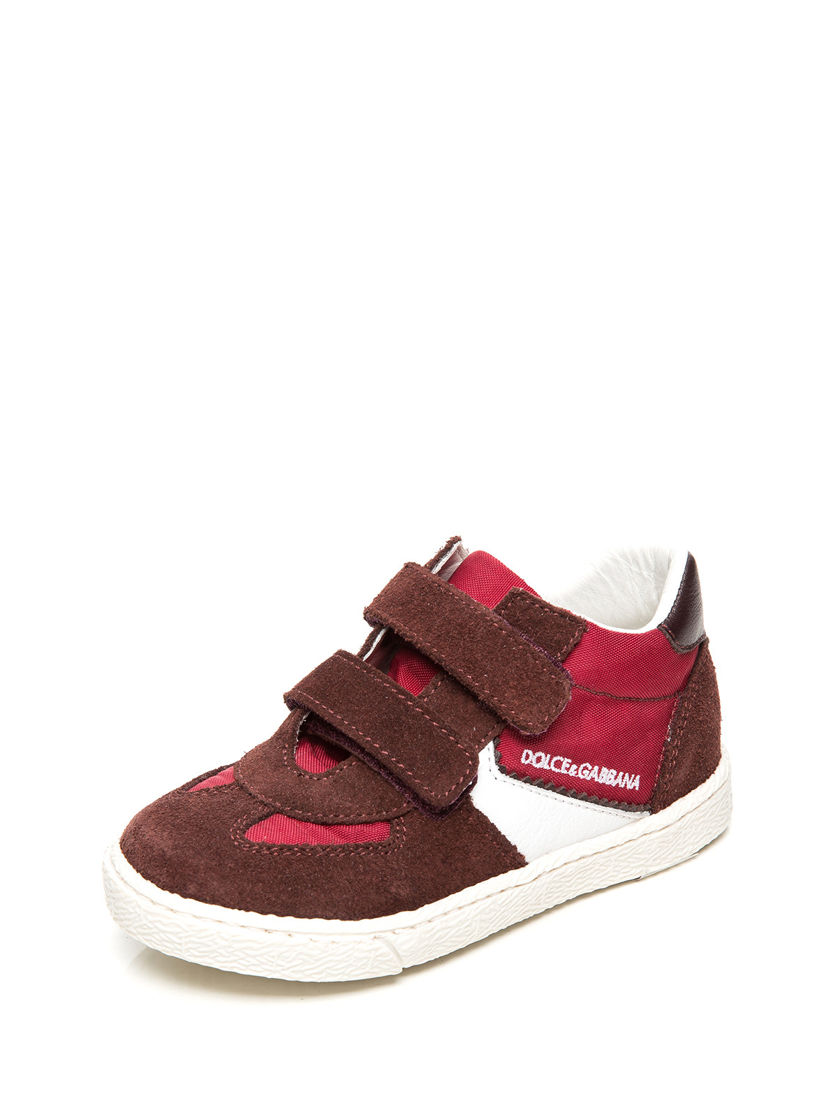 Dolce&Gabbana 棕红拼色魔术贴运动鞋