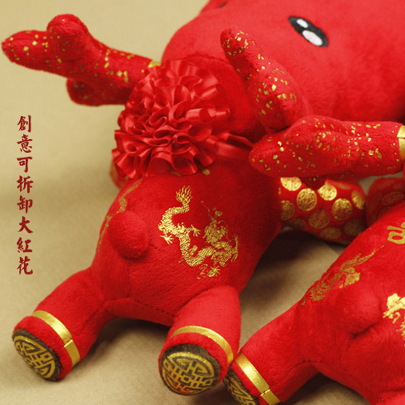 摩丝娃娃竹炭包公仔新车除味卡通活性炭竹炭一鹿平安喜庆汽车用品