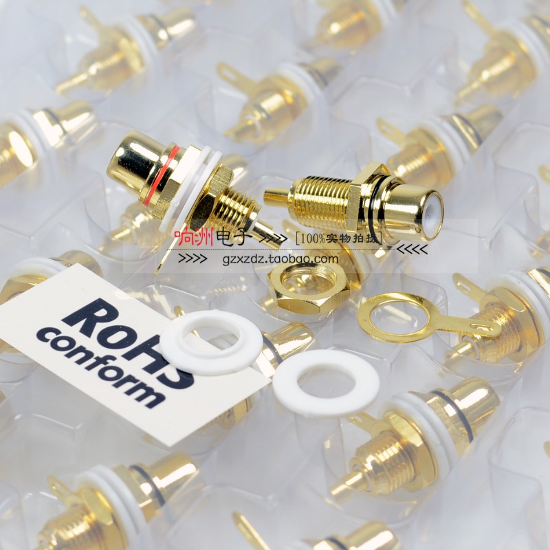 RCA Lotus Seat RCA Socket for Fever Audio Amplifier Input-100% All Copper Pure Copper Gold Plated
