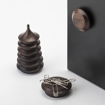 Madeer pagoda fridge with black sandalwood suction magnetic sticker 7 pieces of solid creative decoration