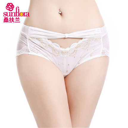 桑扶兰品牌 秋冬性感提臀精美蕾丝女士中腰平角内裤CC1430-tmall.com天猫
