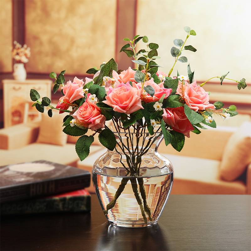 Eurostyle Transparent Glass Flower Hydroponic Gold Günter Living-room Pendulum Ornament Swing room Vase Tea Table Crafts