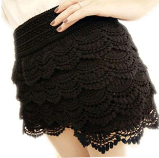 Demi-season black lace shorts, safe protective underware, trousers, skirt, 2 pieces