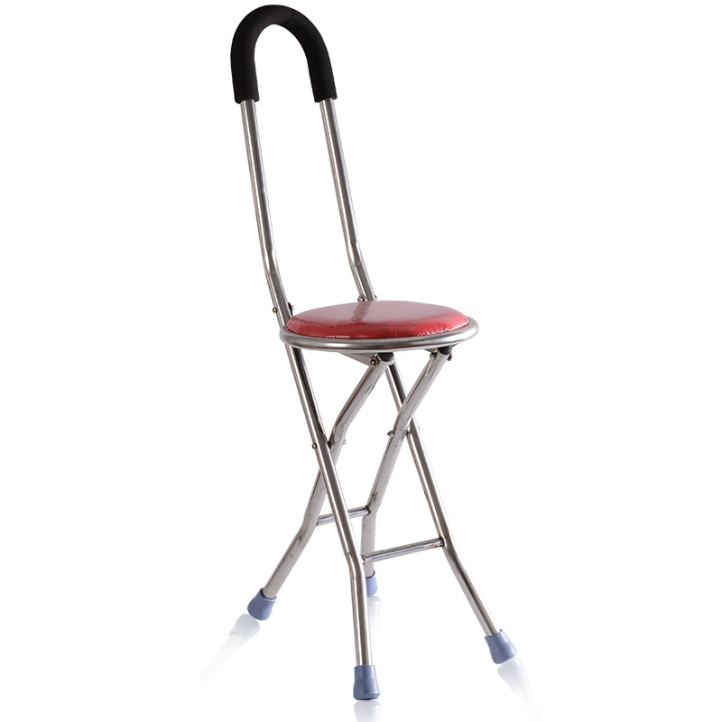 LeChi 940 stainless steel four-foot cane chair stool Four-corner elderly Walking Stick Stool folding chair JT