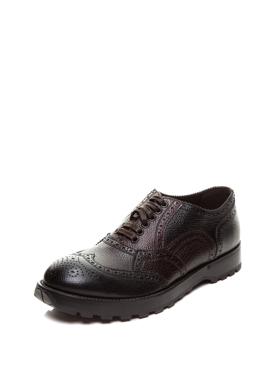 Dolce&Gabbana 黑红双色荔枝纹雕花休闲鞋