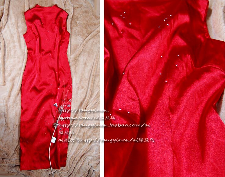 Export Edition Clothes Hot Diamond Dress Dress Chinese Festive Dignity Red GAO-8