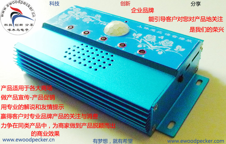 Pecking Wood Birds Electronic Human Body Sensing Safety Voice Prompter Infrared Voice Siren MP3 scheme