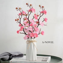 Wax plum new Chinese simulation flower set decoration fake flower Plum blossom peach branch single living room flower arrangement Wedding decoration flower