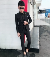 2018 mới phù hợp với bộ đồ nam thanh niên tạo mẫu tóc nam phiên bản Hàn Quốc của hộp đêm nhỏ phù hợp với thủy triều nam thời trang hai mảnh bộ vest nam