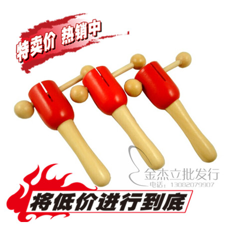 Olff percussion instrument Early teaching aids wood small rocking drum rattlet rocking loud music toy self-ratsier