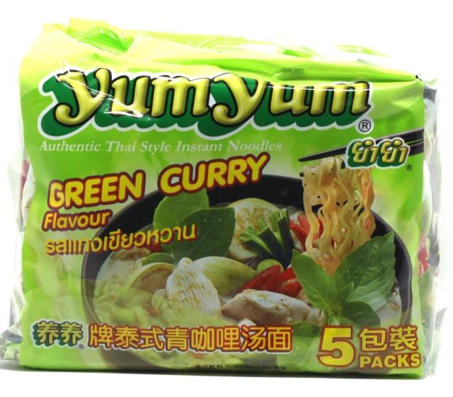 Imported from Thailand Yangyang Brand Tom Yum Kung Instant Noodles (Thai Green Curry Soup Noodles) 5 Packs 350g