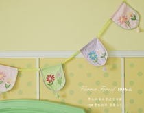 American childrens princess house decoration daisy flowers open cloth art string flag hanging flag nursery decoration