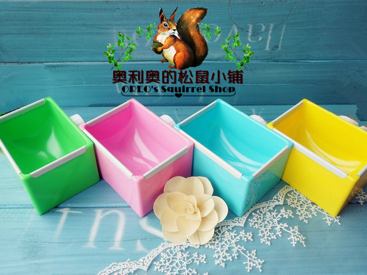 (Oreo) squirrel supplies Kano brand anti-overturning anti-gnawing can be fixed plastic food box guinea pig food basin