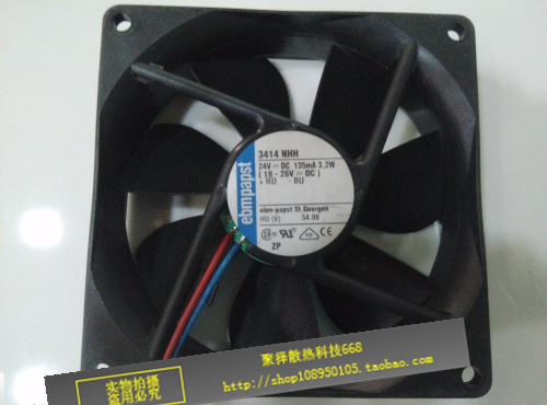 Original dress German ebmpapst TYP 3414NHH DC24V 3 2W 2 wire frequency inverter fan