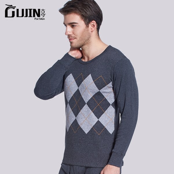 中华老字号 GUJIN 古今 纯棉提花 男士保暖内衣套装 聚划算+优惠券折后￥49包邮（￥109-60）多色可选