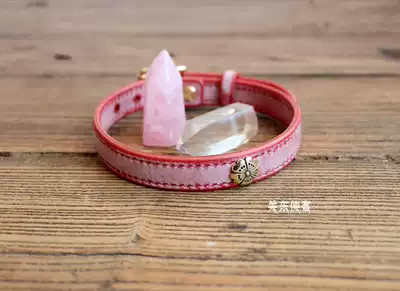 Male and female pet cherry blossom rub wax leather collar tuning collar Kanto Knight Craft collar (customized)