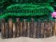 Solid Wood Carbonized Anti-Corrosion Round Wood Fence with Wooden Pickets for Garden Enclosure, Round Wood Stakes for Gardening