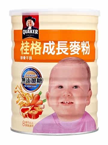 桂格成长麦粉排骨干贝(500g/罐)台湾官网直邮进口