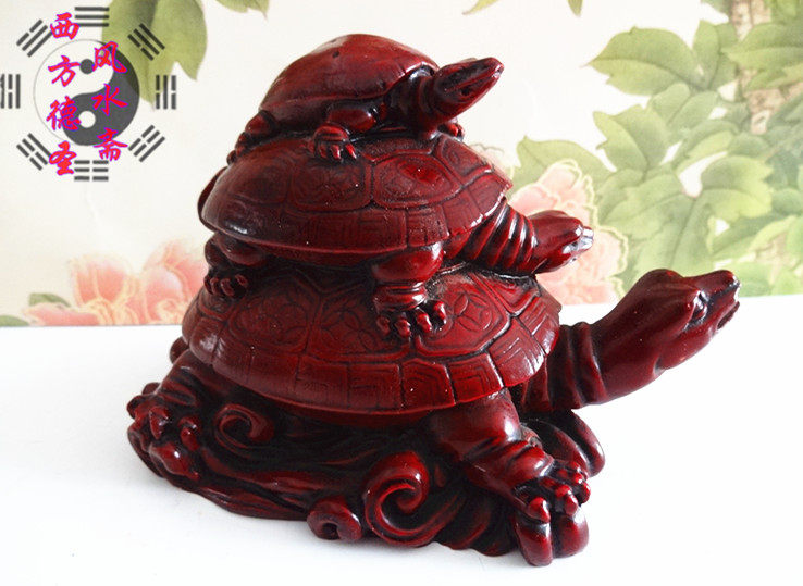 Resin Tortoise Turtle tortoise Three generations of tortoise Tortoise Mercy's Town Residence The Feng Shui Furnishing of the Home of the Treasure House