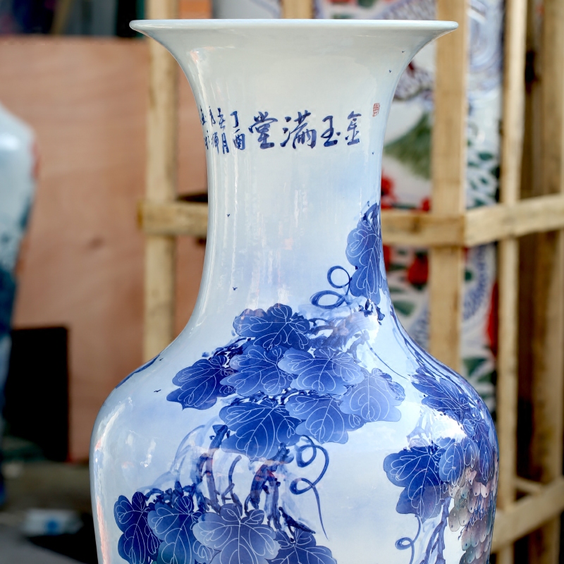 Jingdezhen ceramic famille rose gold, large vases, home sitting room hotel modern flower arrangement act the role ofing is tasted furnishing articles
