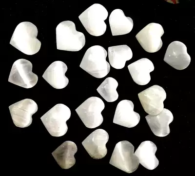 Morocco meditation permeable gypsum energy stone Heart-shaped raw ore Raw stone Natural healing stone Cat's eye decoration play